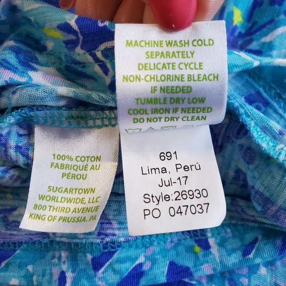 Lilly Pulitzer Daley Tee Xsmall Oversized Tortuga Time Turtles Beach Preppy M - Picture 10 of 15